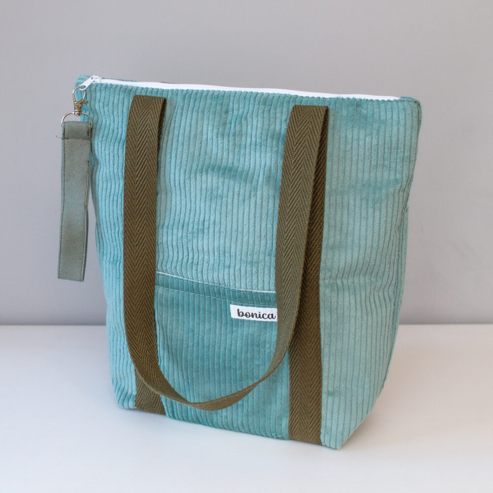 bolso tote mujer pana verde